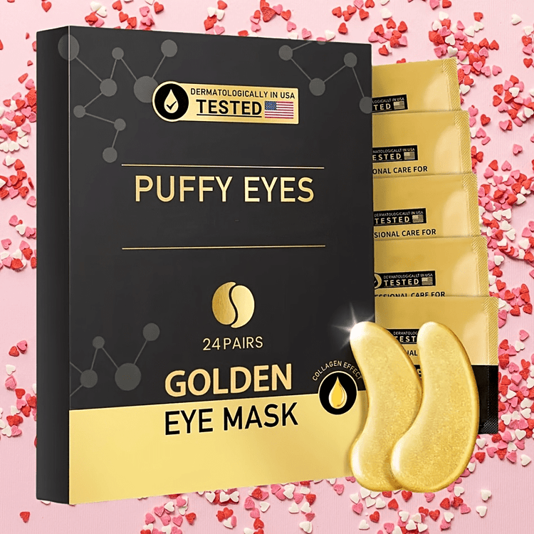 Boîte masques yeux or collagène 24 paires - Patchs hydratants anti-rides K-beauty - Soin contour yeux coréen