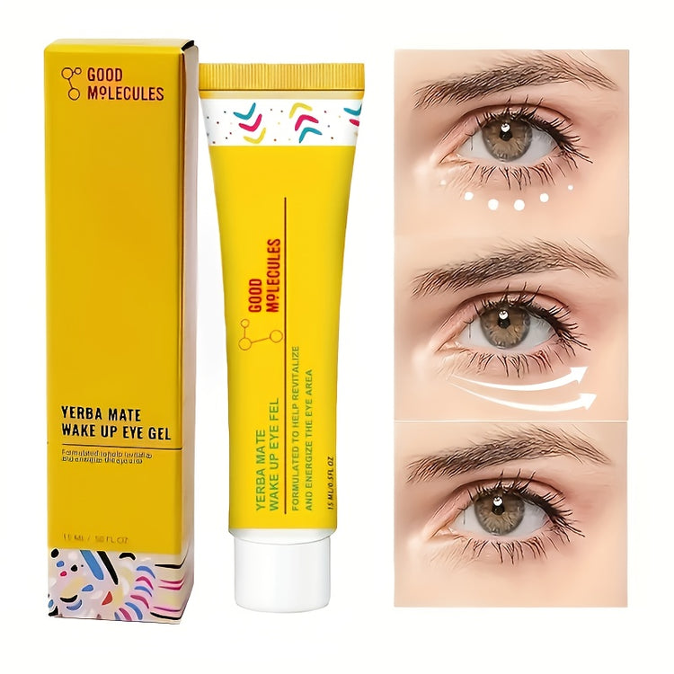 Gel contour des yeux yerba mate et caféine - Soin anti-cernes anti-poches beige - Traitement défatigant regard