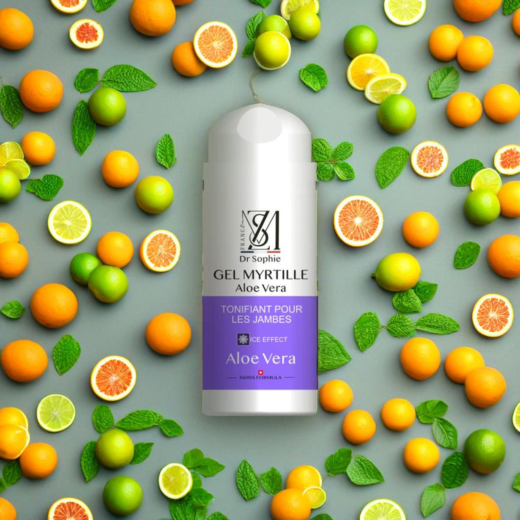 Gel effet froid jambes fatiguées 100ml - Soin tonifiant myrtille aloe vera légèreté immédiate