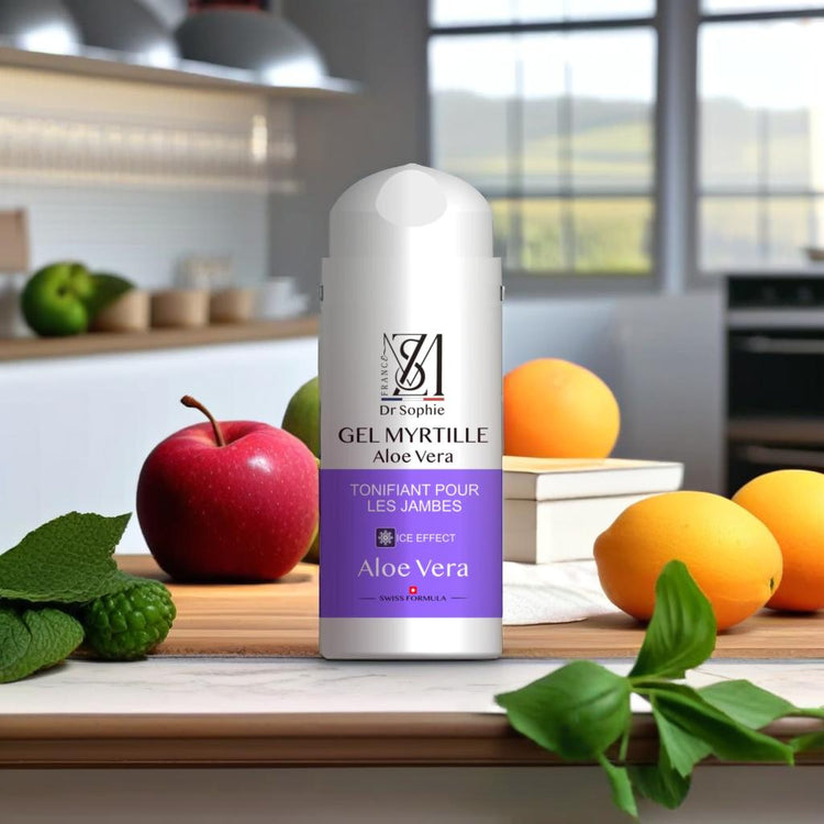 Gel tonifiant jambes fatiguées 100ml - Myrtille aloe vera effet ice rafraîchissant