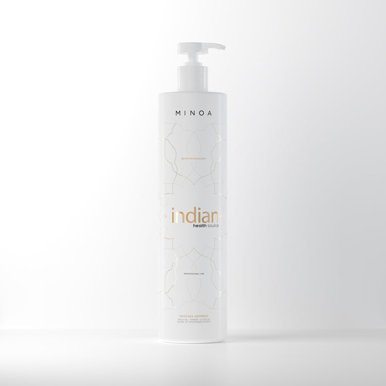 Lissage indien naturel MINOA INDIAN 1000ml - Traitement ayurvédique sans formol bio - Masque anti-frizz aux plantes naturelles