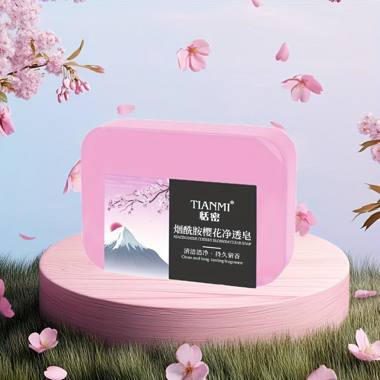 Pain savon nettoyant fleur de cerisier - Soin visage corps peaux sensibles K-beauty - Nettoyant naturel doux