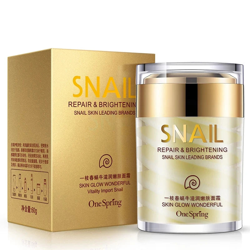 Pot crème anti-âge bave escargot collagène - Soin visage contour yeux anti-cernes - Traitement hydratant anti-rides