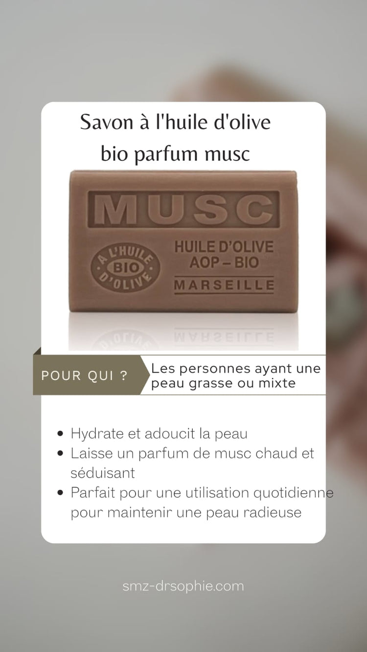 Savon artisanal bio parfumé au musc avec huile d&