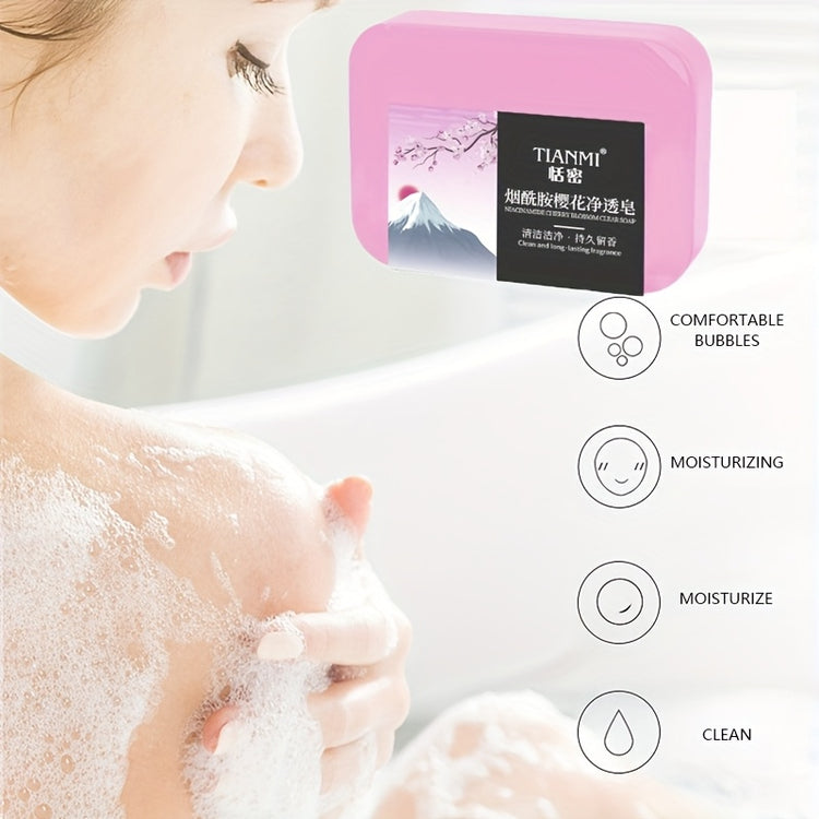 Savon artisanal fleur de cerisier K-beauty - Nettoyant doux peaux sensibles visage corps - Soin naturel apaisant