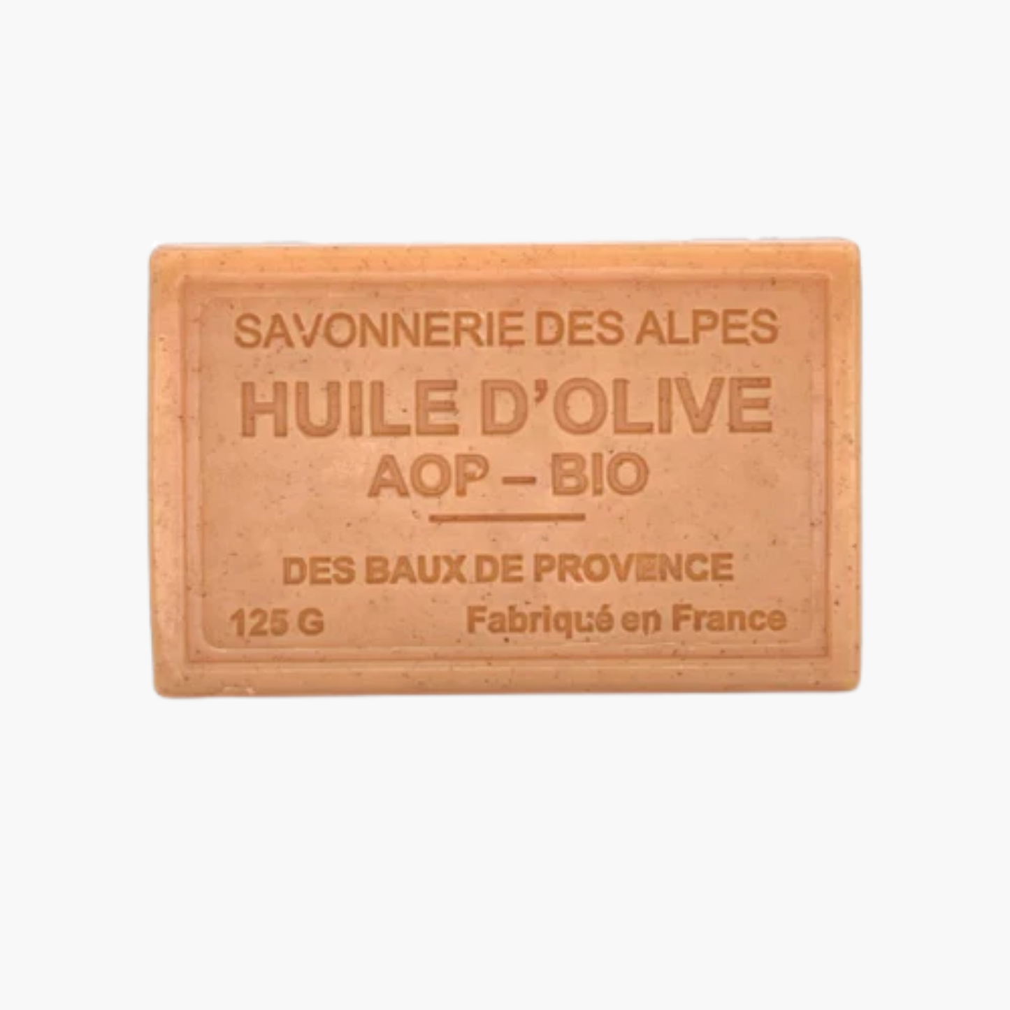 Savon gommage bio huile d'olive AOP abricot 125g - Exfoliant naturel artisanal Provence saponification à froid parfum abricot