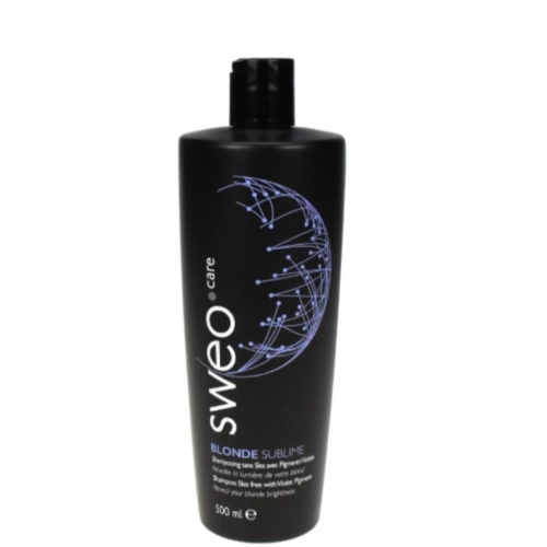 Shampoing Cheveux Blonds BLONDE SUBLIME SWEO CARE avec Pigments Violets Hydratant - Neutraliseur professionnel reflets jaunes cheveux décolorés méchés