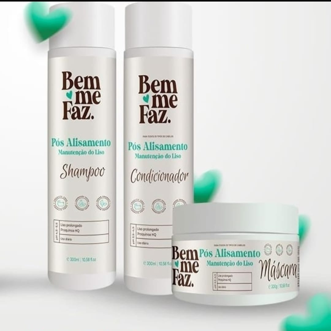Shampooing Bem Me Faz post-lissage - Nettoyant doux sans sulfate pour cheveux lissés - Soin capillaire professionnel