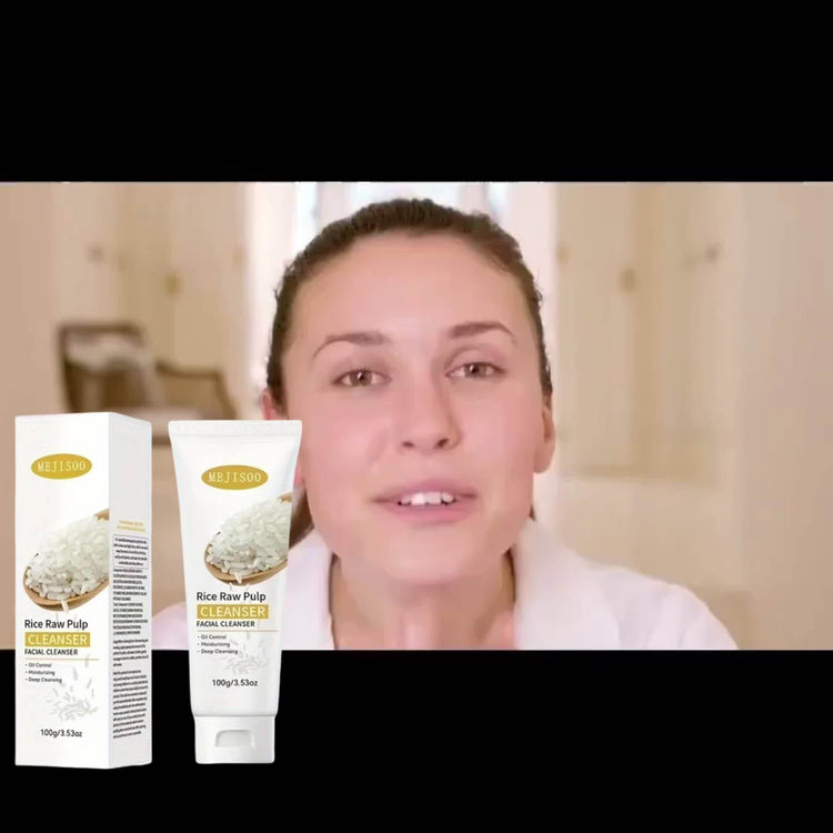 Tube nettoyant visage son de riz - Exfoliant hydratant vegan K-beauty - Soin nettoyant coréen naturel