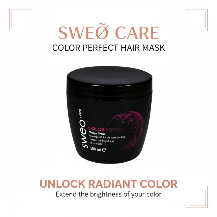 Bannière masque COLOR PERFECT SWEO CARE - Traitement professionnel pour cheveux colorés - Protection et hydratation intense de la couleur
