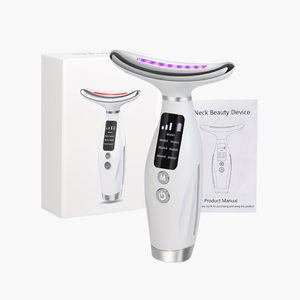 Appareil soin visage rechargeable 7 modes - Masseur facial chauffant USB - Dispositif beauté anti-âge raffermissant