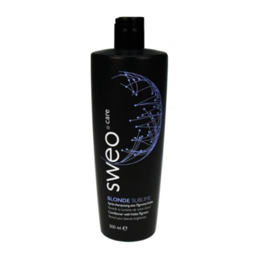Après-Shampoing Cheveux Blonds BLONDE SUBLIME SWEO CARE avec Pigments Violets Neutralisants - Soin déjaunissant professionnel cheveux décolorés méchés

