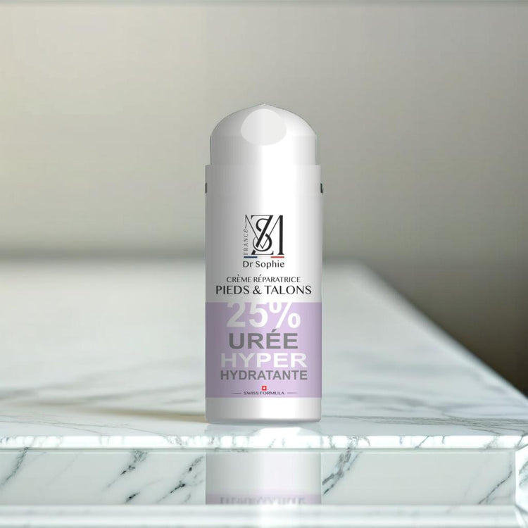 Crème pieds réparatrice 100ml - Soin intensif talons fissurés beurre karité urée hydratante
