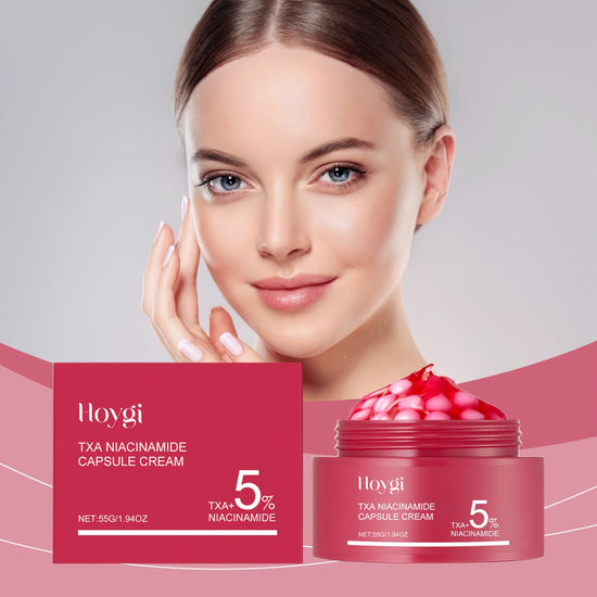 Crème visage nicotinamide 55g en capsules - Soin hydratant raffermissant jour et nuit - Collagène et correcteur teint beige
