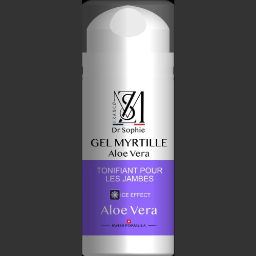 Gel jambes lourdes effet froid 100ml - Soin tonifiant myrtille aloe vera circulation
