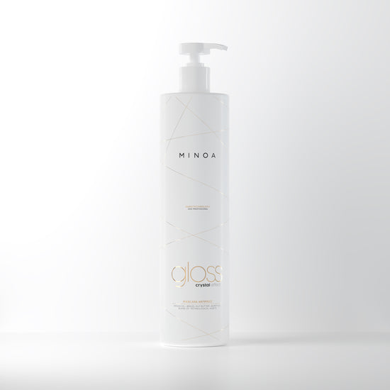 
Masque lissant MINOA GLOSS Crystal Effect 1000ml - Soin anti-frizz protéines organiques - Brillance diamant et effet miroir professionnel
