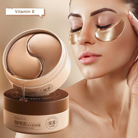 Masque contour yeux 60 pièces caféine peptide Oposi - Patchs gel raffermissants acide hyaluronique collagène - Hypoallergéniques anti-cernes