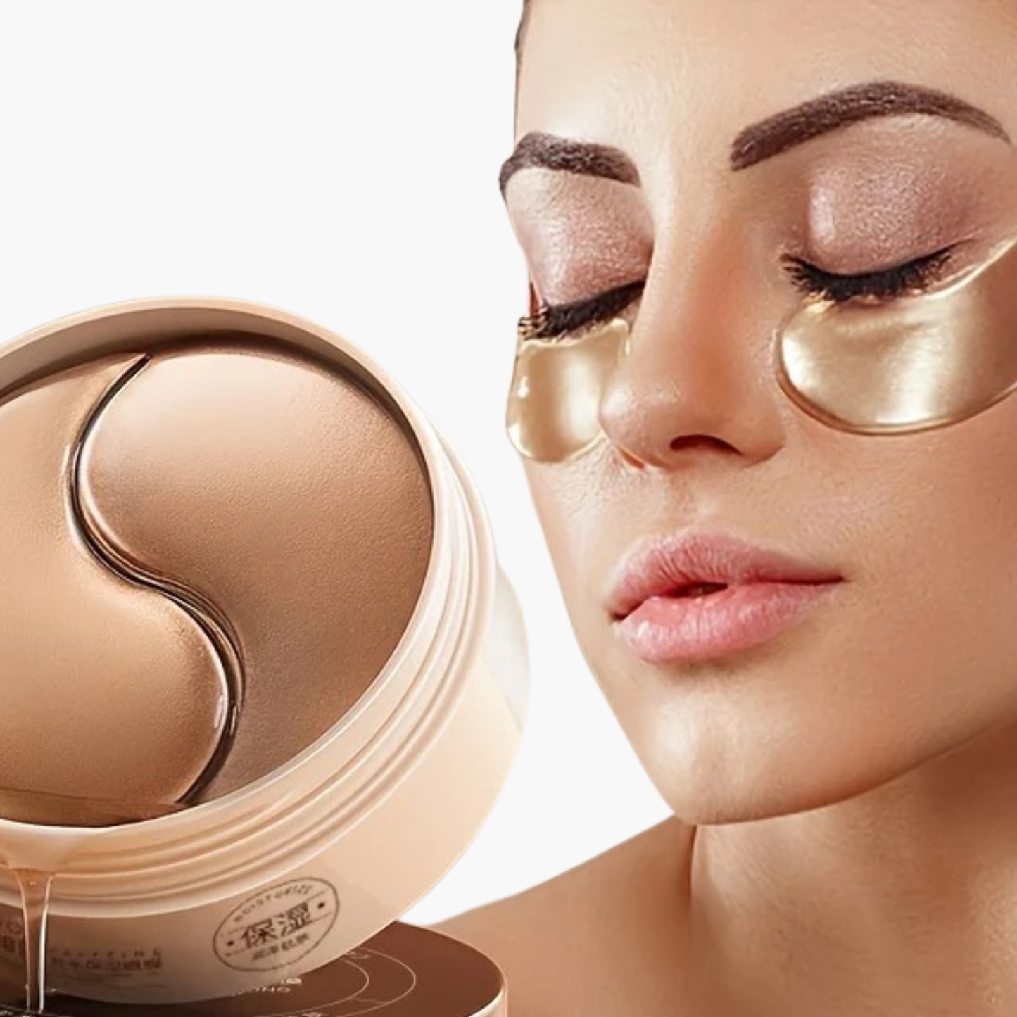 Masque contour yeux 60 pièces caféine peptide Oposi - Patchs gel raffermissants acide hyaluronique collagène - Hypoallergéniques anti-cernes