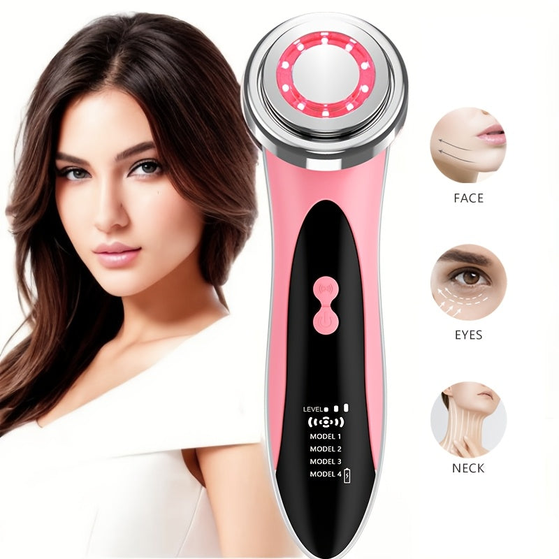 Masseur Facial 4-en-1 pour Femme - Appareil Beauté Portable Rechargeable USB pour Soins de la Peau
