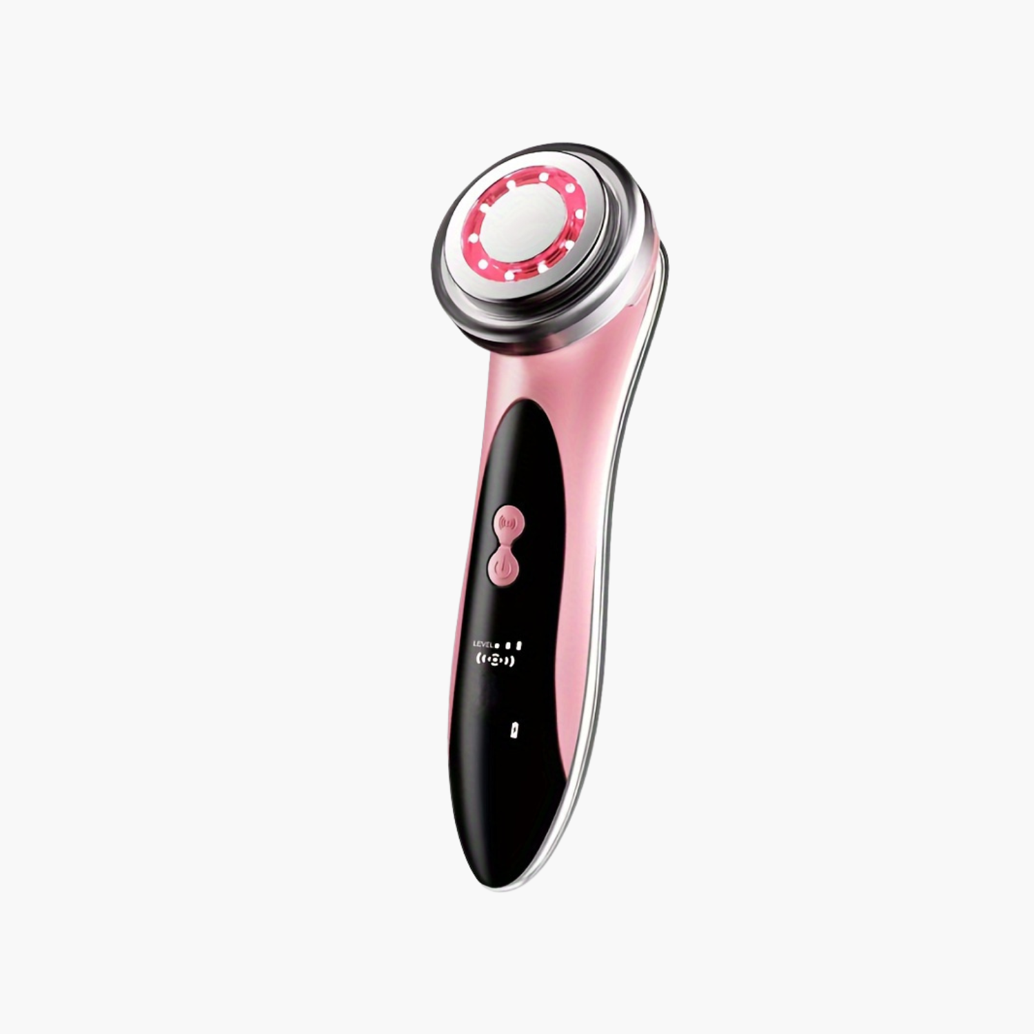 Masseur facial 4-en-1 rechargeable USB rose et blanc - Appareil de beauté portable multifonction pour soins du visage femme
