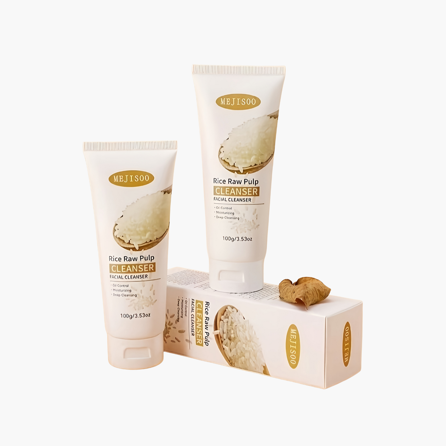 Nettoyant visage son de riz naturel - Hydratant exfoliant vegan K-beauty enzymes riz tous types peaux unisexe
