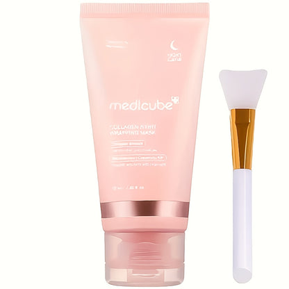 Packaging masque nuit Médicube collagène avec pinceau - Soin élasticité hydratation 75ml - Sleeping mask anti-âge
