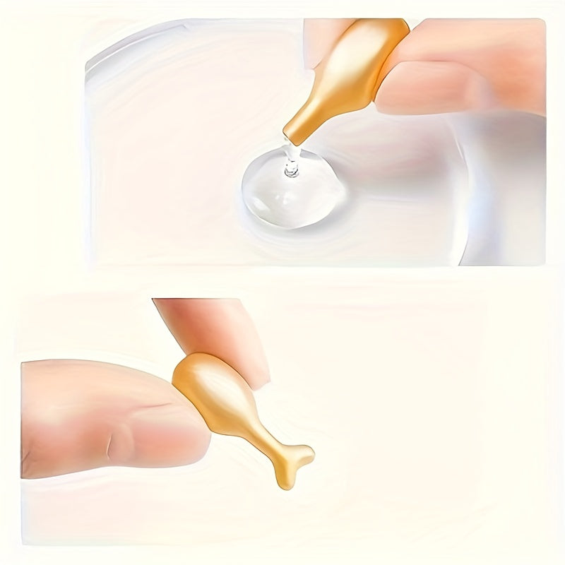 Sérum visage 30 capsules dorées beige clair - Soin hydratant éclaircissant K-beauty - Doses individuelles anti-âge
