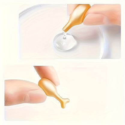 Sérum visage 30 capsules dorées beige clair - Soin hydratant éclaircissant K-beauty - Doses individuelles anti-âge
