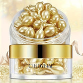 Sérum visage 30 capsules dorées beige clair - Soin hydratant éclaircissant K-beauty - Doses individuelles anti-âge
