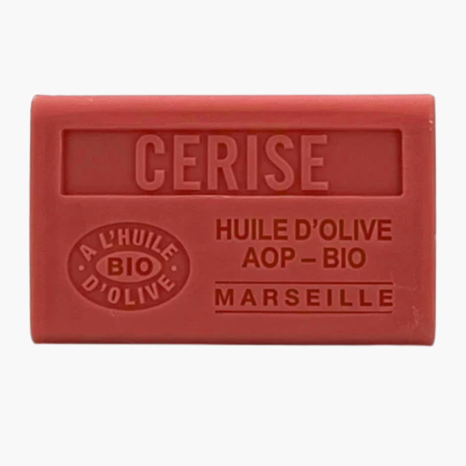 Savon bio artisanal à l'huile d'olive AOP parfum cerise - Fabrication provençale naturelle