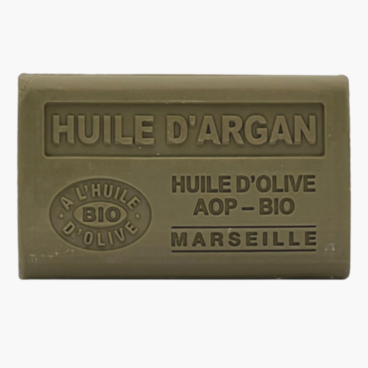 Savon bio artisanal à l'huile d'olive AOP et huile d'argan - Fabrication provençale naturelle 125g