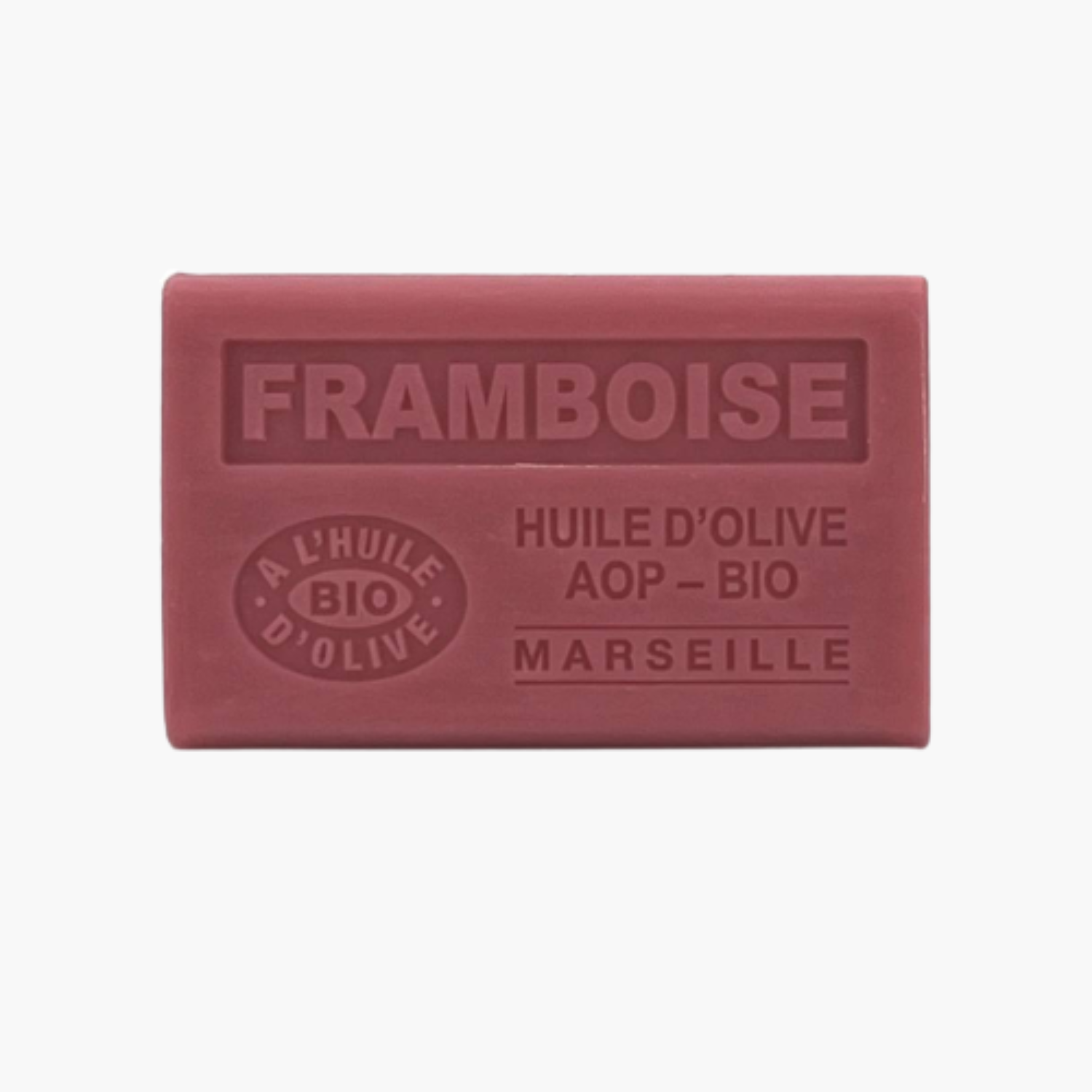 Savon bio artisanal à l'huile d'olive AOP parfum framboise - Fabrication provençale naturelle 125g