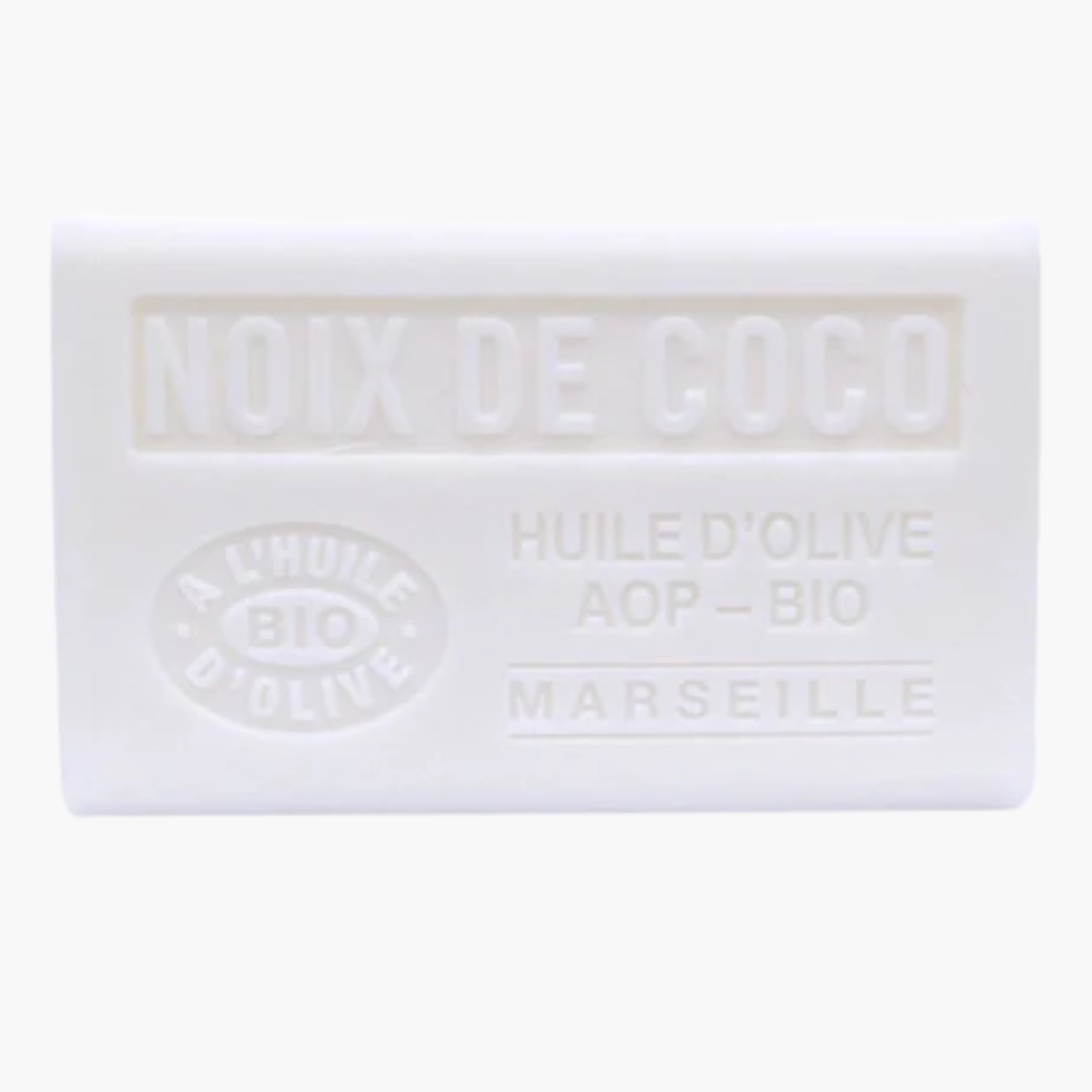 Savon bio artisanal à l'huile d'olive AOP parfum noix de coco - Fabrication provençale naturelle 125g