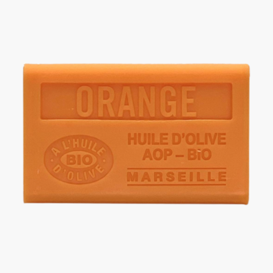 Savon bio artisanal à l'huile d'olive AOP parfum orange - Fabrication provençale naturelle 125g
