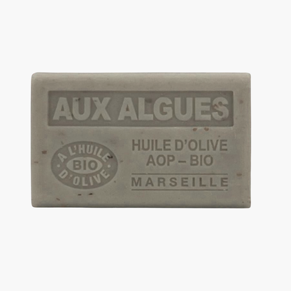Savon exfoliant bio aux algues marines huile d'olive AOP et noyaux d'abricot - Gommage naturel artisanal Provence 125g

