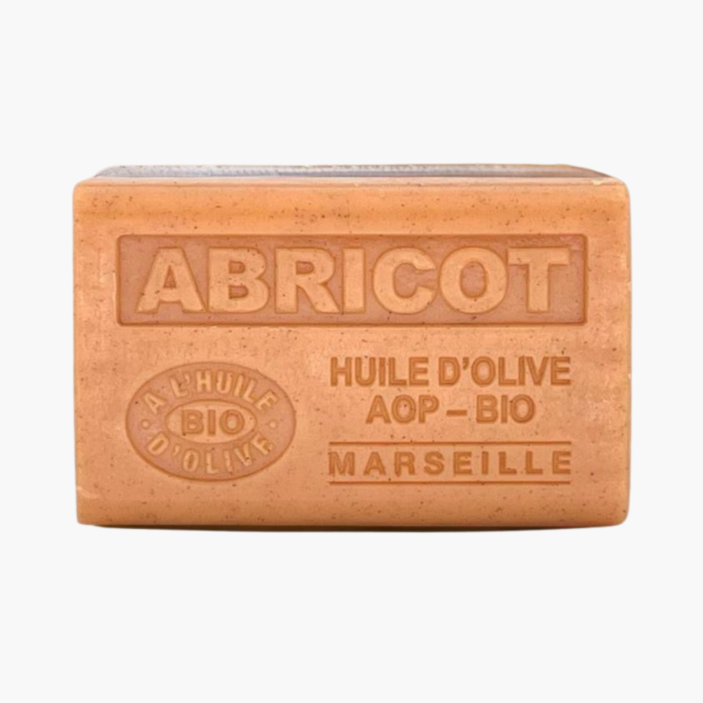 Savon exfoliant bio huile d'olive AOP et noyaux d'abricot 125g - Gommage naturel doux saponification à froid Provence

