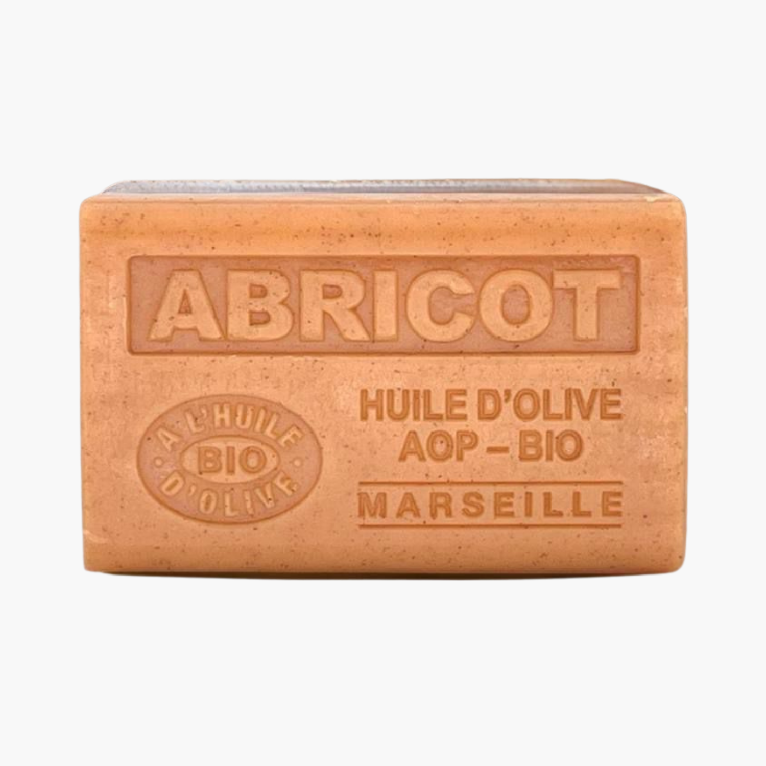 Savon exfoliant bio huile d'olive AOP et noyaux d'abricot 125g - Gommage naturel doux saponification à froid Provence
