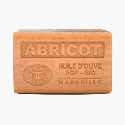 Savon exfoliant bio huile d'olive AOP et noyaux d'abricot 125g - Gommage naturel doux saponification à froid Provence
