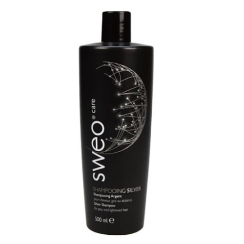 Shampoing déjaunissant Silver Sweo Care - Cheveux blonds gris blancs pigments violets anti-reflets jaunes
