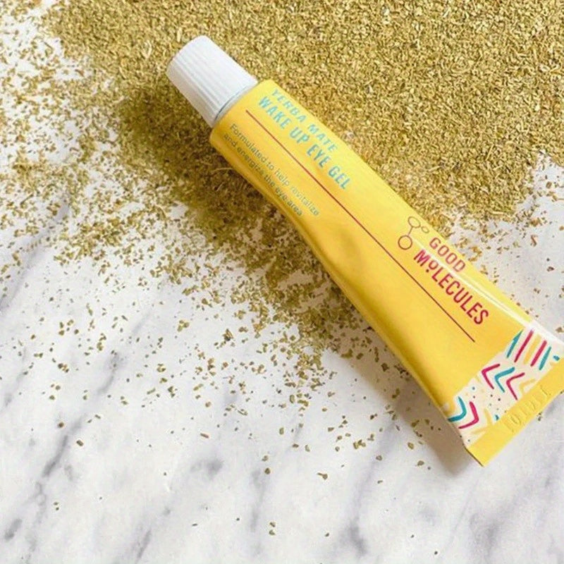 Tube gel contour yeux yerba mate caféine - Soin anti-cernes anti-poches teinté beige - Traitement regard défatigant
