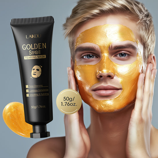 Tube masque doré LAIKOU 50g - Masque facial nettoyant hypoallergénique glycérine - Homme femme tous types de peaux