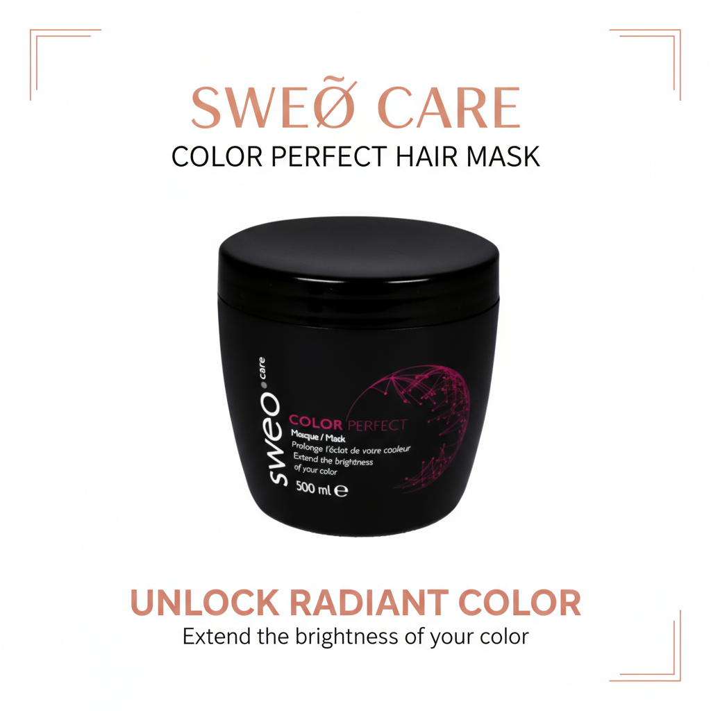 Bannière masque COLOR PERFECT SWEO CARE - Traitement professionnel pour cheveux colorés - Protection et hydratation intense de la couleur
