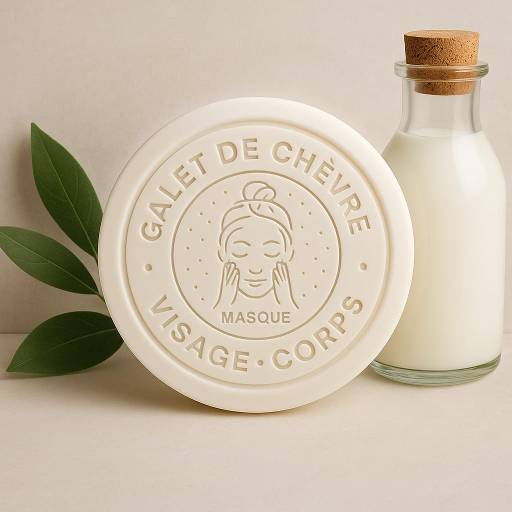 Masque visage solide au lait de chèvre bio et argile blanche - Purifiant naturel peau sensible
